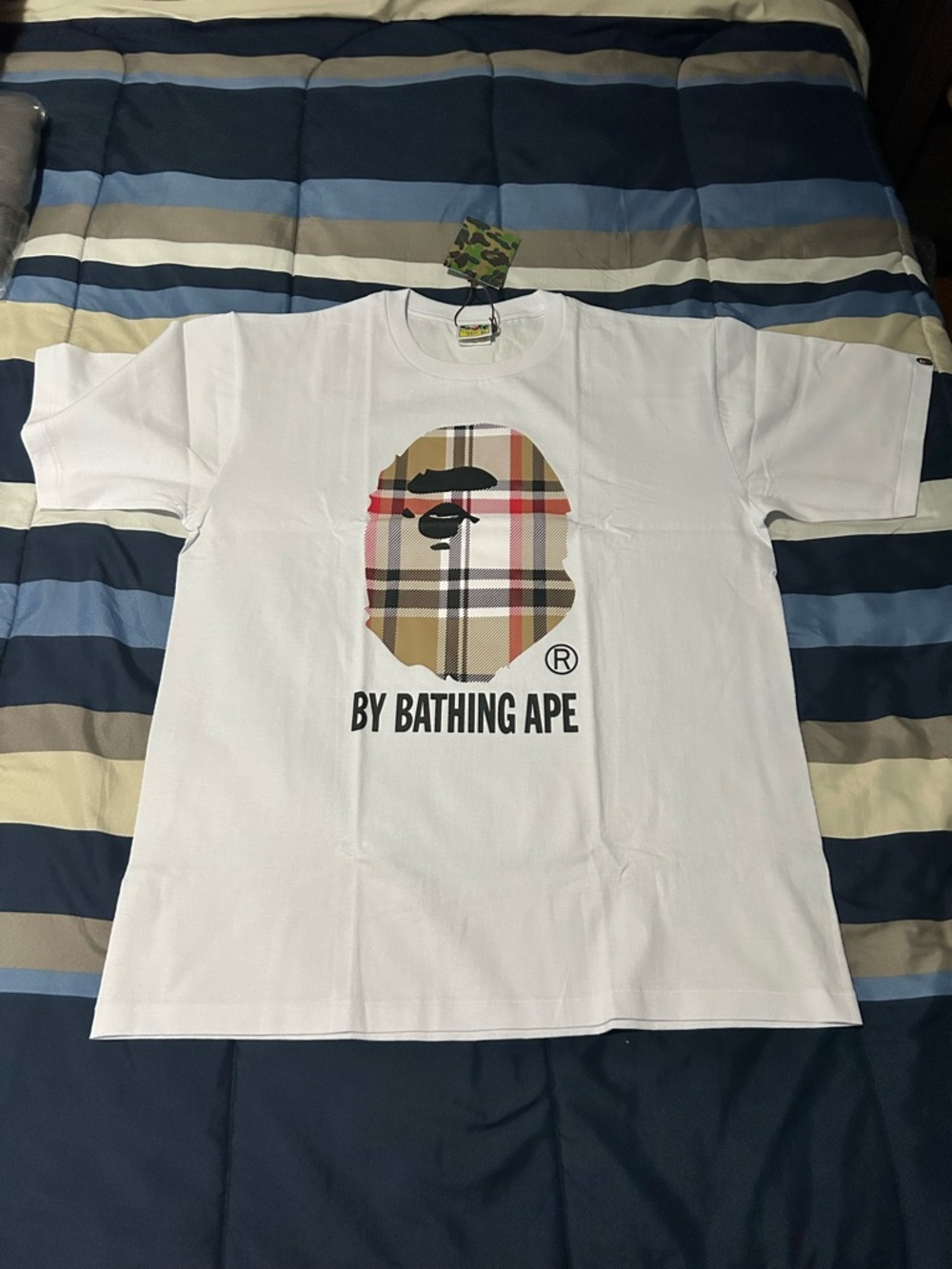 Bape x Burberry Check White Tee | Size XL